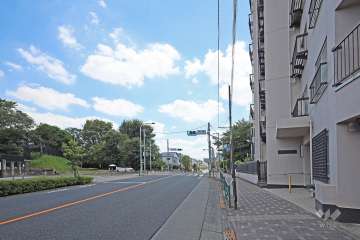敷地東側の前面道路（北側から）