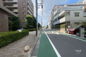 敷地の西側前面道路（北側から）