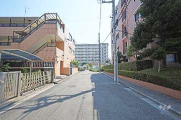 敷地東側の前面道路（北側から）