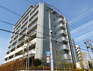 プレミスト南千里津雲台パークフロントの外観（南東側から）