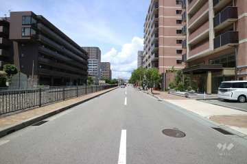敷地西側の前面道路（南側から）