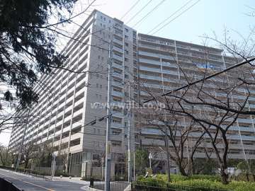 ミリカ・ヒルズの外観（南東側から）　左がC棟（南西向き）、右がＤ棟（東向き）です。