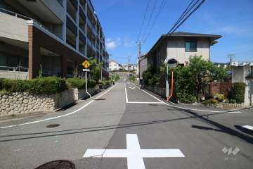 敷地南側の前面道路（西側から）