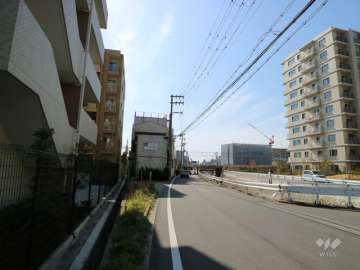 敷地西側の前面道路（北側から）