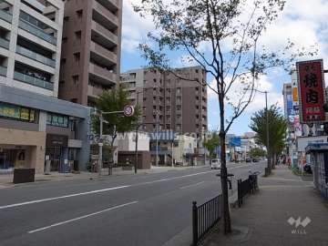 敷地の南側は4車線の通り（内環状線）に面しています。