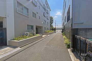 敷地の西側前面道路（北側から）