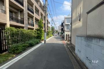 敷地東側の前面道路（南側から）
