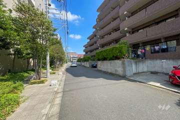 敷地西側の前面道路（南側から）