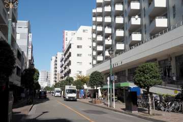 敷地西側の前面道路