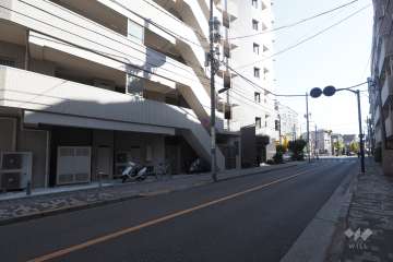 敷地西側の前面道路（北側から）