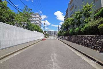 物件の西側前面道路（南側より）