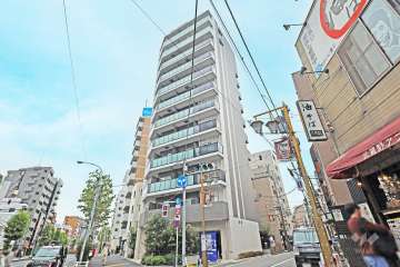 ハーモニーレジデンス新宿早稲田ザ・ガーデンの外観（北西側から）