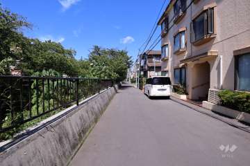 敷地西側の前面道路（南側から）