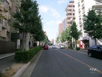 敷地西側の前面道路