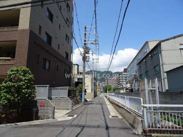 敷地東側の前面道路