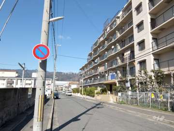 敷地西側の前面道路