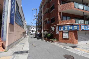 敷地西側の前面道路
