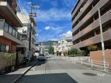 敷地西側の前面道路