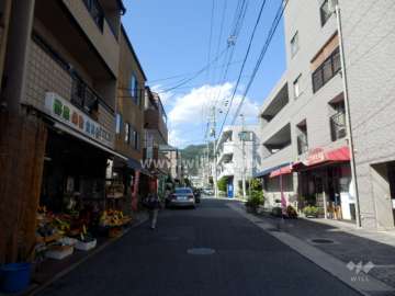 敷地西側の前面道路