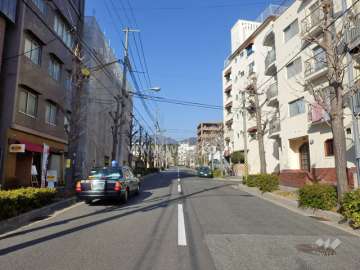 敷地西側の前面道路