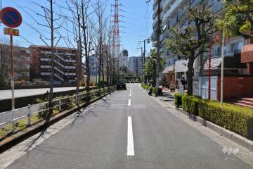 敷地東側の前面道路