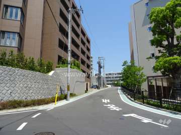 敷地東側の前面道路（南側から）