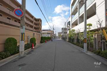敷地南側の前面道路（東側から）