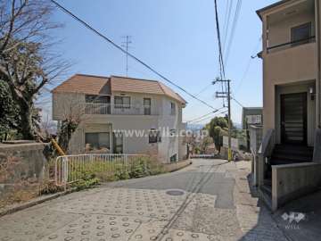 敷地西側の前面道路