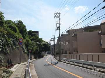 敷地東側の前面道路（北側から）