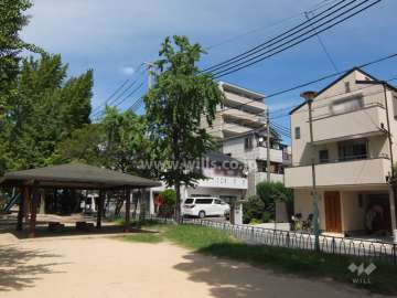 都賀川沿いには公園が整備されています。