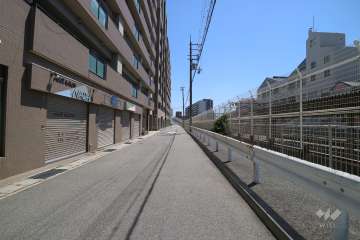 敷地北側の前面道路（西側から）