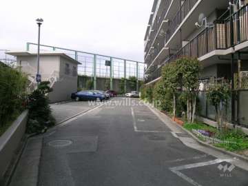 敷地南部分にある駐車場