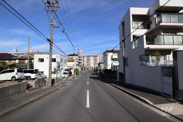 敷地西側の前面道路（南側から）