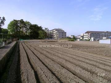 敷地の北側には田畑が広がっています。