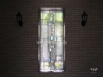 エントランスの壁のステンドグラス