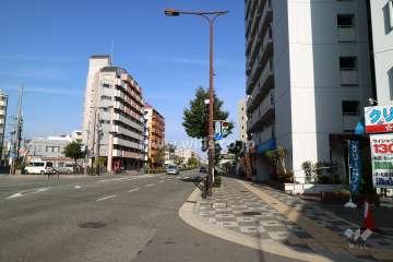 敷地西側の前面道路（南側から）