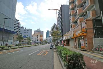 敷地南東側の前面道路（北東側から）
