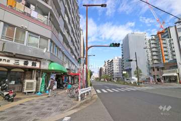 敷地東側の前面道路（南側から）