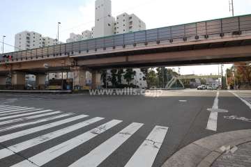 敷地南側には大きな交差点があります。