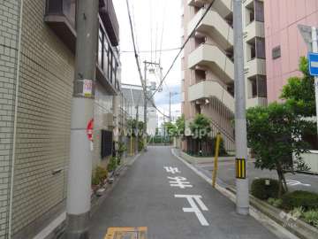 敷地西側の前面道路(南側から)