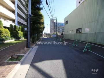 敷地南側の前面道路（西側から）