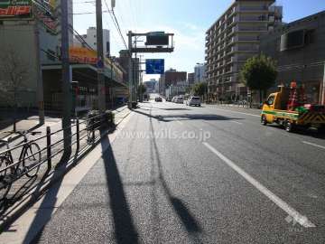 敷地西側の前面道路（北側から）