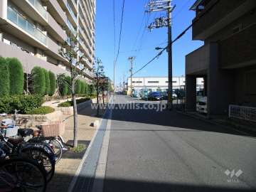 敷地南側の前面道路（西側から）