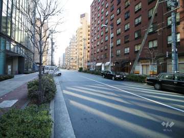 敷地北側の前面道路（西側から）