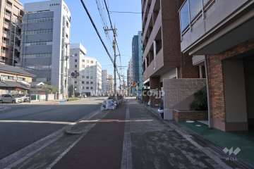 敷地の北側前面道路（西側から）