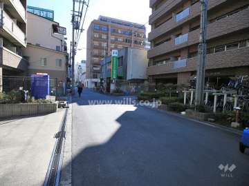 敷地北側の前面道路（西側から）