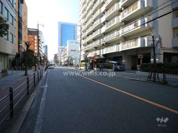 敷地東側の前面道路（北側から）