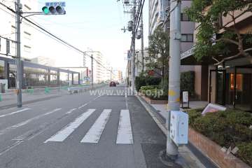 敷地の北側前面道路（西側から）