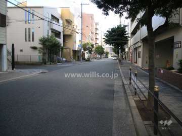 敷地北側の前面道路（西側から)