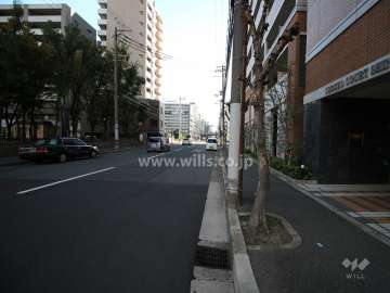 敷地北側の前面道路(西側から）